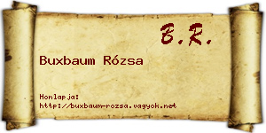 Buxbaum Rózsa névjegykártya